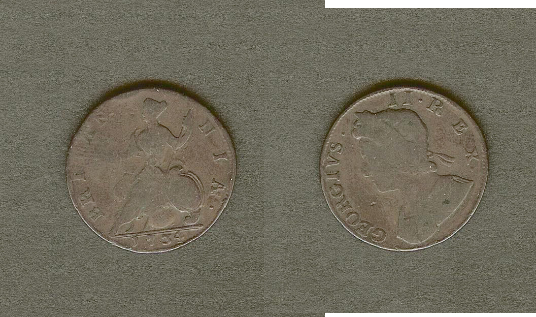 ROYAUME-UNI 1/2 Penny George IV 1734 TB